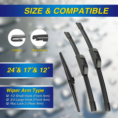 5 PLUS Rav4 17-inch blade close-up showing silicone edge for rain shedding