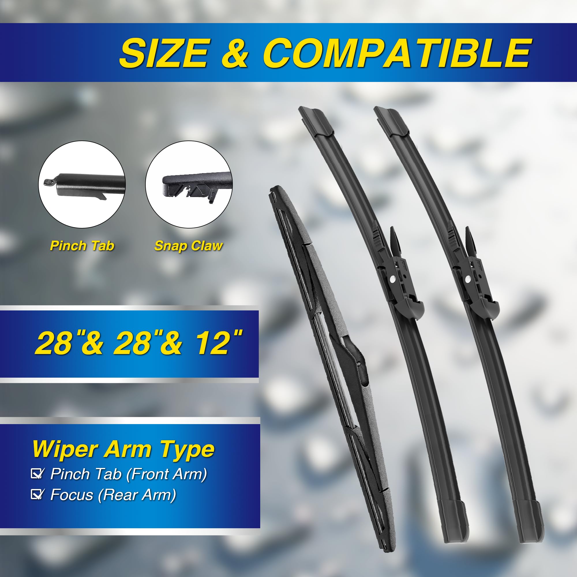 5 PLUS Ford Focus 28-inch passenger blade with smooth glide in rain