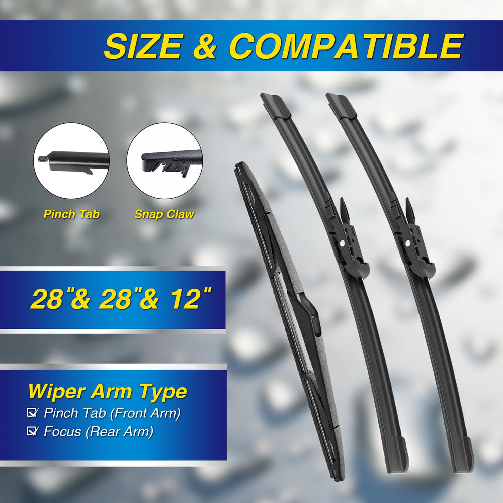 5 PLUS Ford Focus 28-inch passenger blade with smooth glide in rain