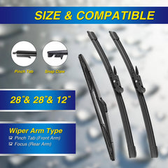 5 PLUS Ford Focus 28-inch passenger blade with smooth glide in rain