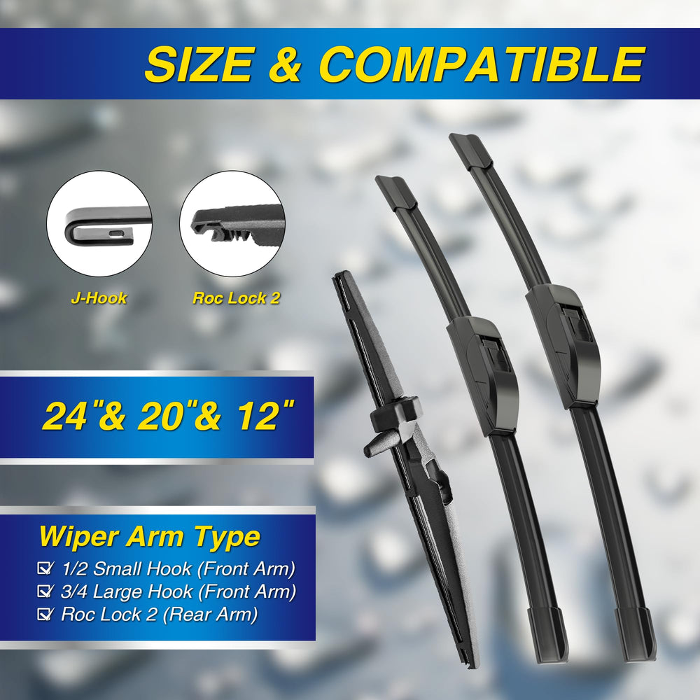5 PLUS silicone wipers for Toyota 4Runner 20-front, quiet wiping