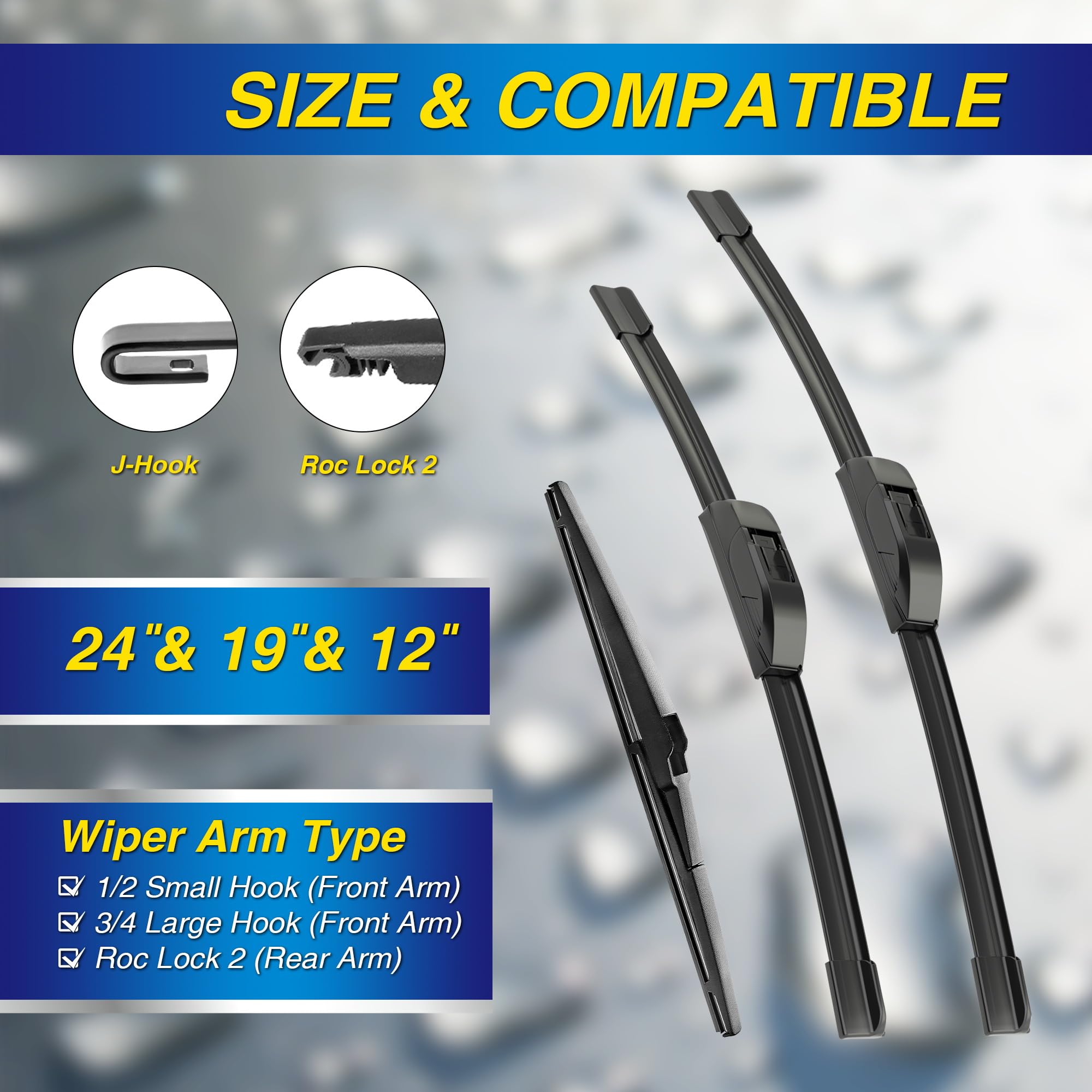 5 PLUS silicone wiper 19-inch front passenger blade for Dodge Journey enhances windscreen clarity