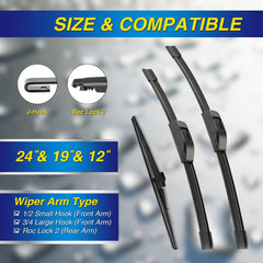 5 PLUS silicone wiper 19-inch front passenger blade for Dodge Journey enhances windscreen clarity