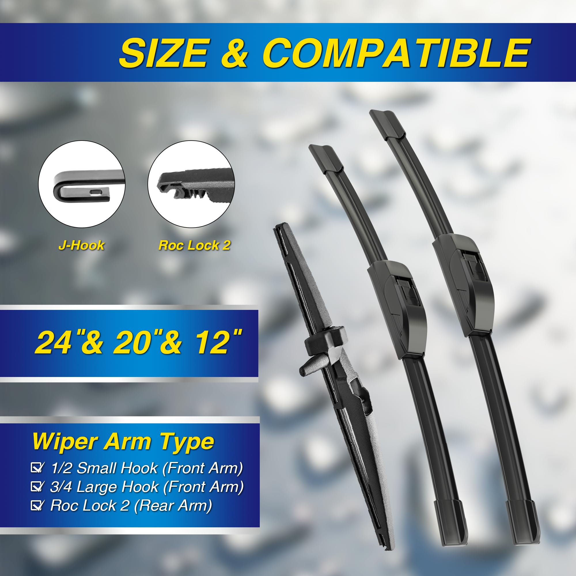 5 PLUS silicone wiper blade 20-inch front view for clear windshield