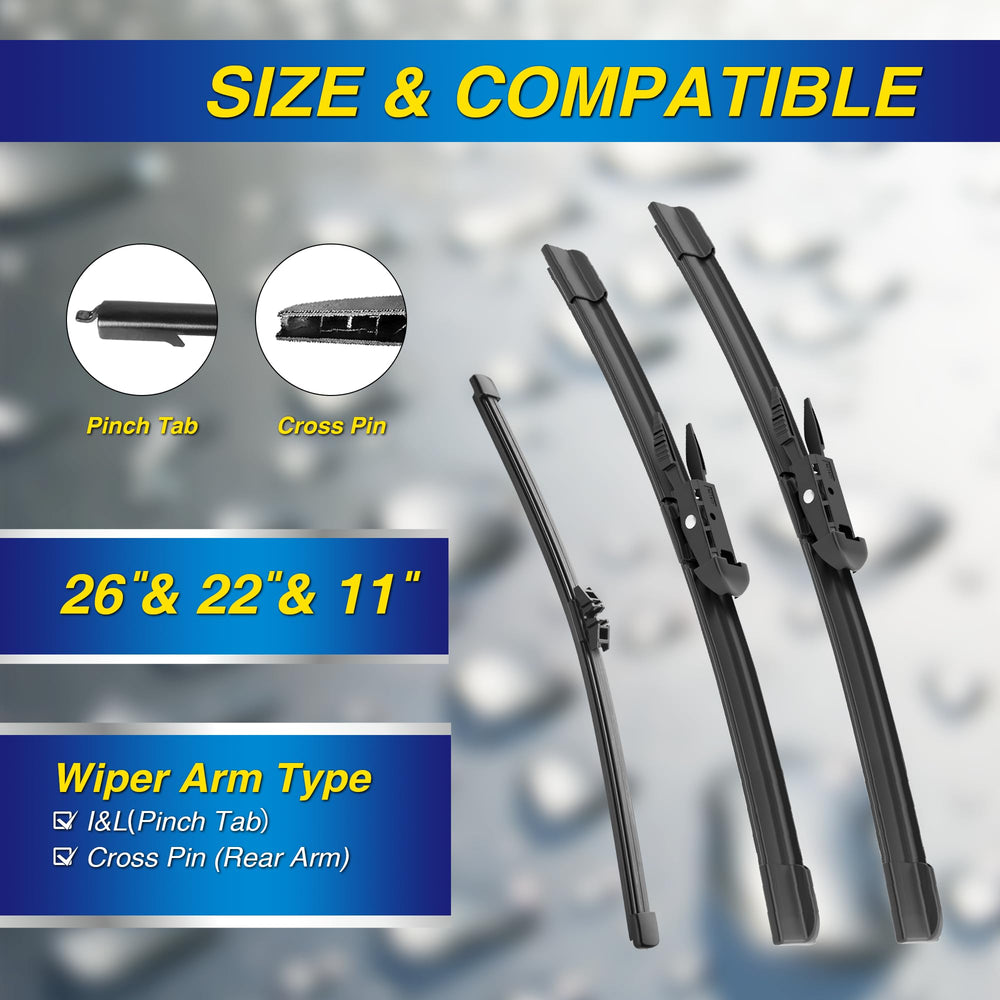 5 PLUS silicone wiper 22-inch passenger blade improves night rain visibility