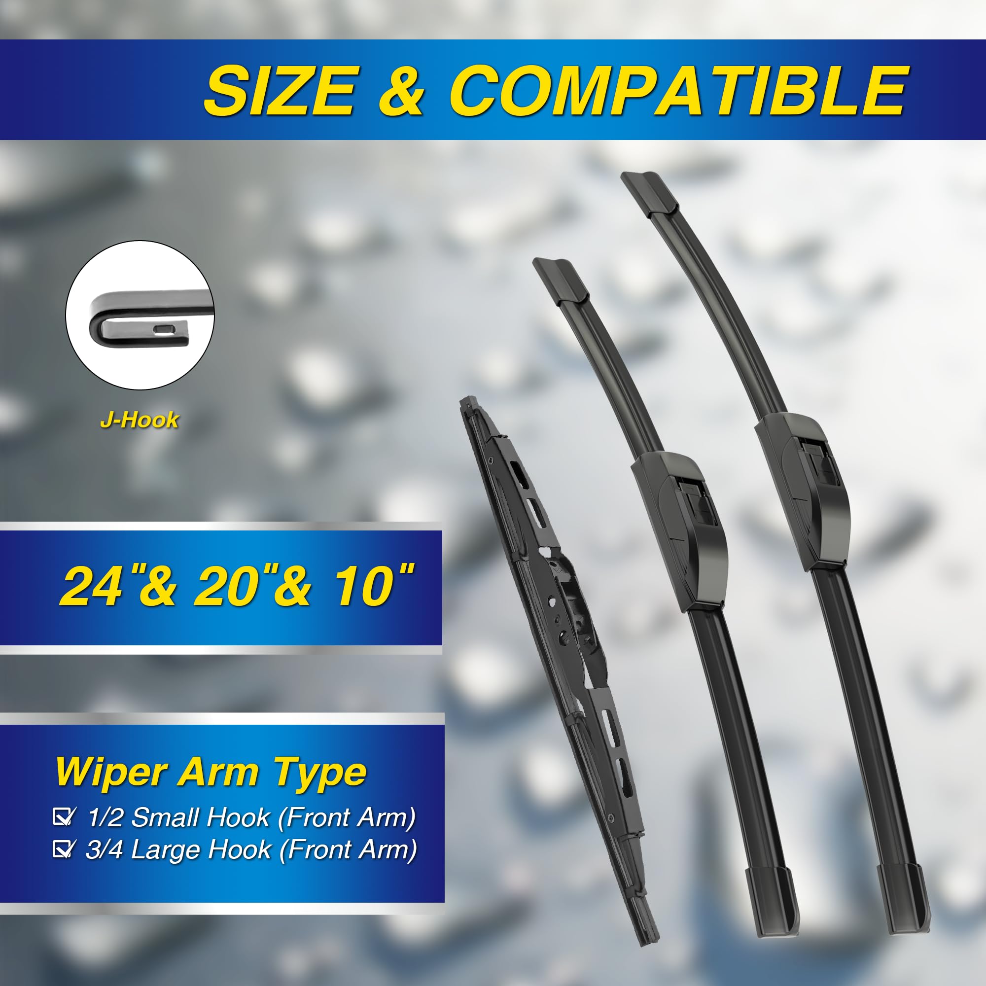 5 PLUS silicone wiper blade, 24-inch front right for Traverse, reliable wipe.