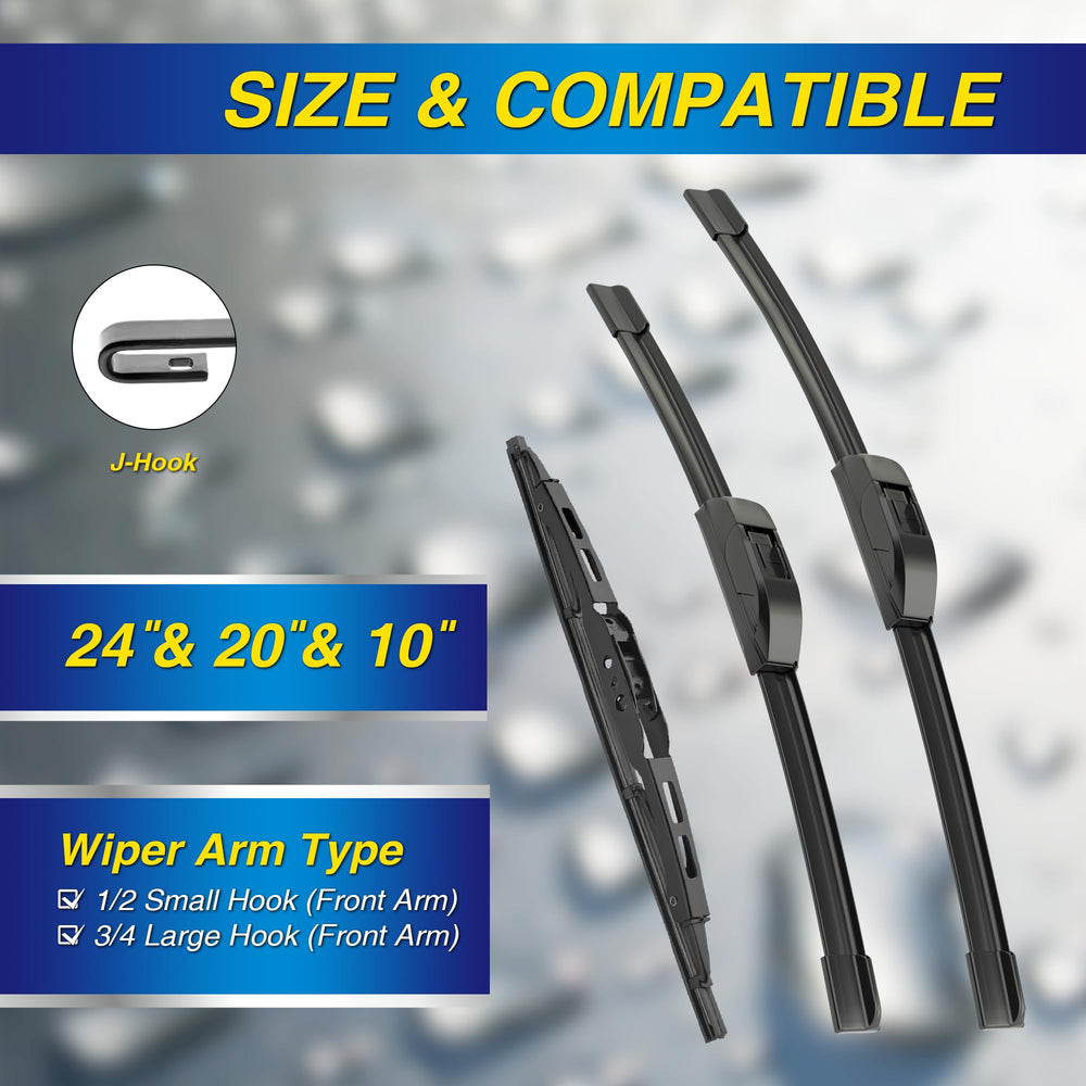 5 PLUS silicone wiper blade, 24-inch front right for Traverse, reliable wipe.