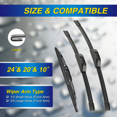 5 PLUS silicone wiper blade, 24-inch front right for Traverse, reliable wipe.