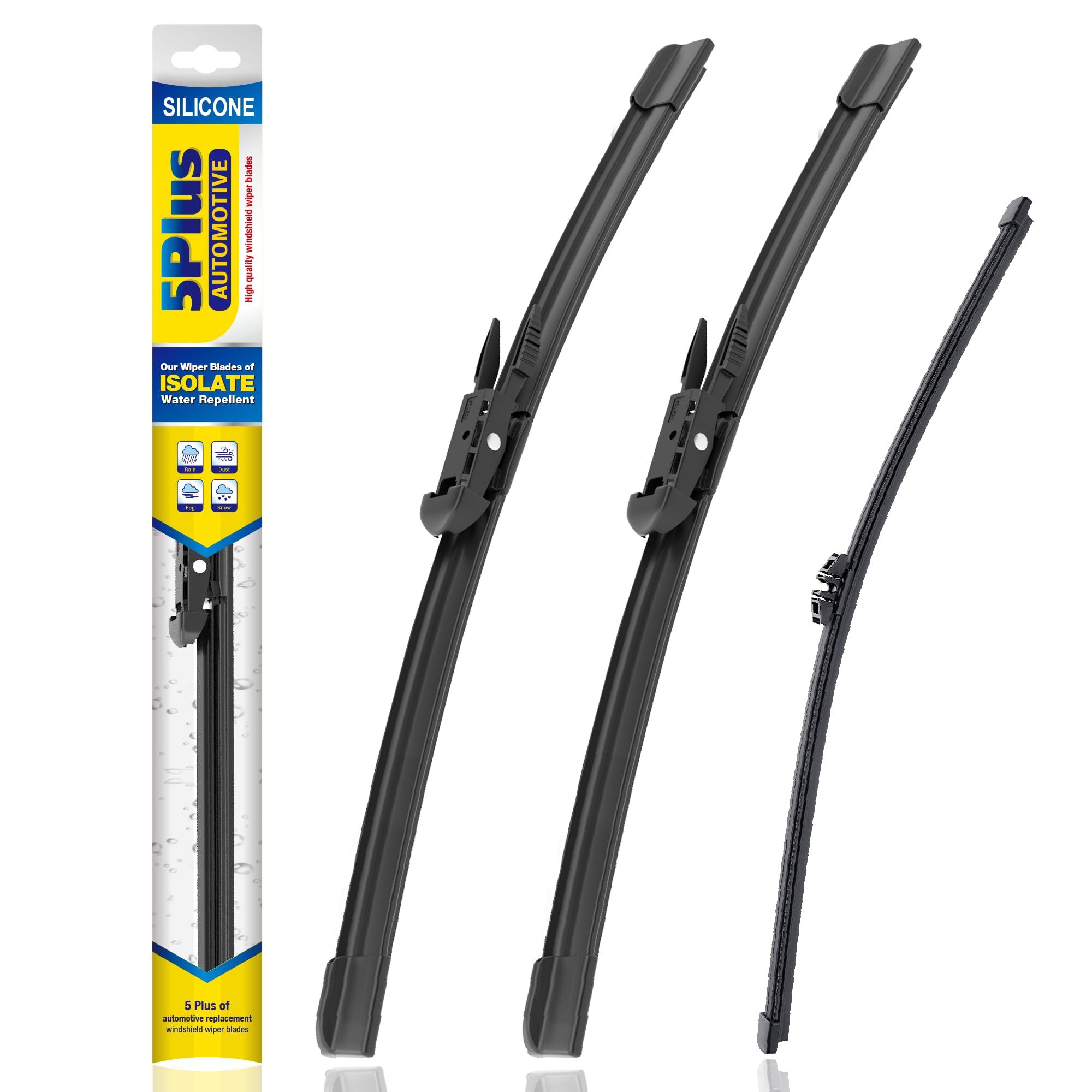 5 PLUS silicone wipers Ford Edge front driver 28-inch clear visibility