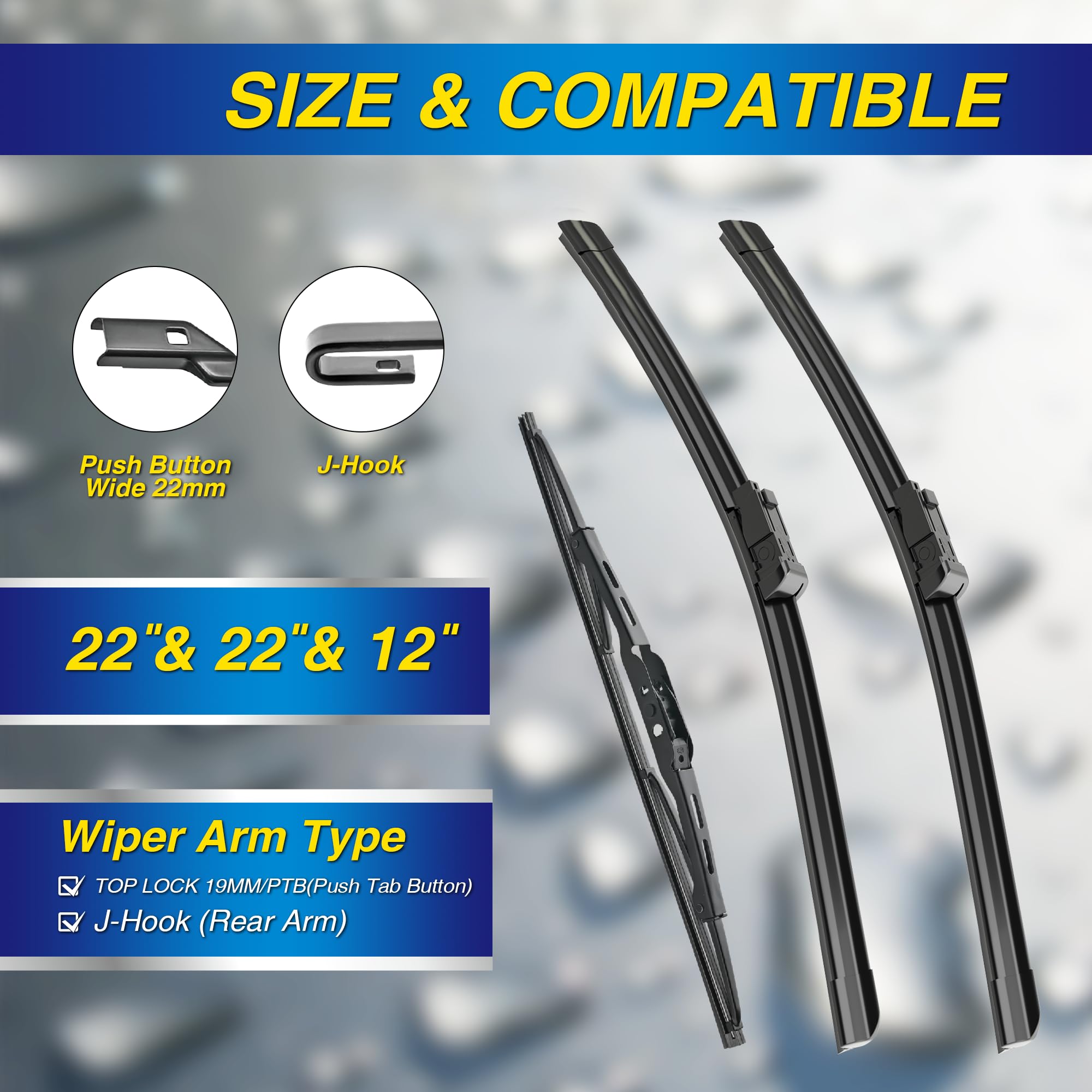 5 PLUS silicone wipers on GMC Yukon front passenger side for clear view