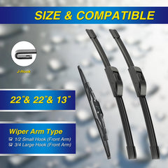 5 PLUS silicone wiper front 22-inch passenger view for smooth wipe and quiet operation