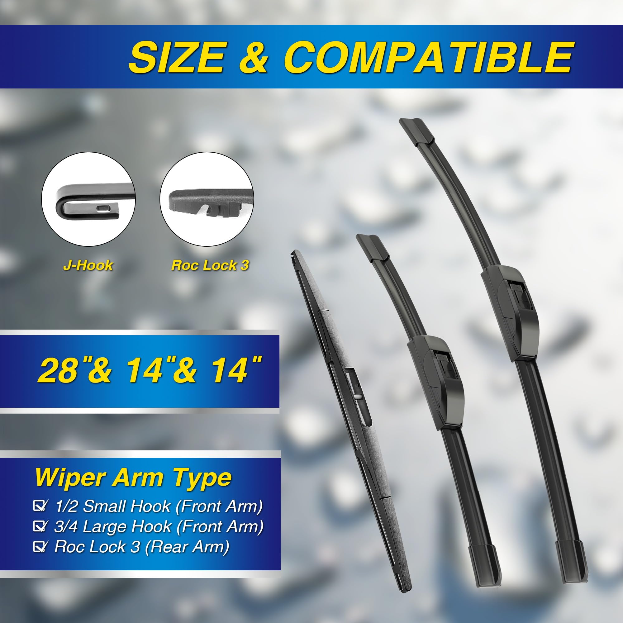 5 PLUS silicone wiper blade for Honda Fit, 14-inch passenger blade, reliable rain protection.