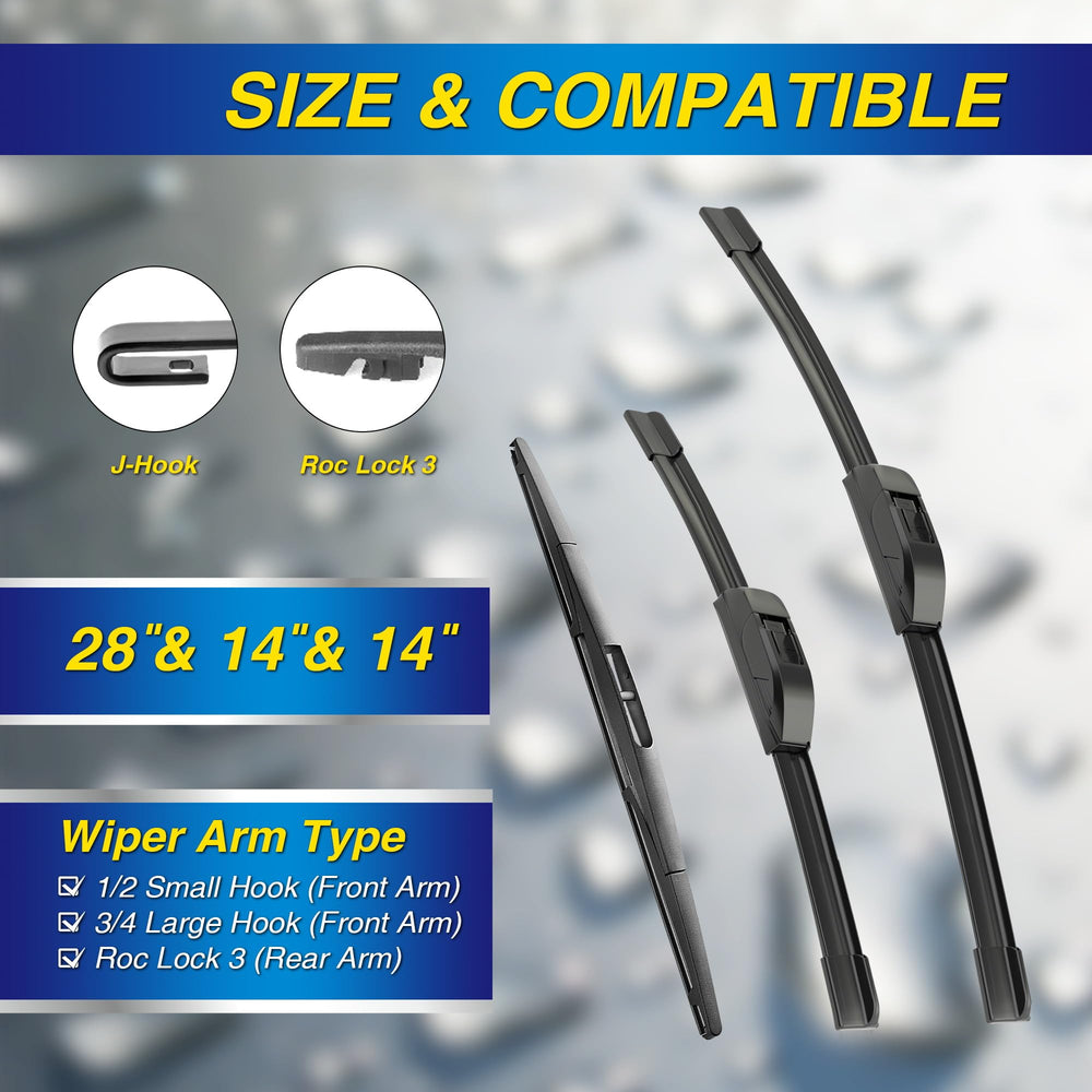 5 PLUS silicone wiper blade for Honda Fit, 14-inch passenger blade, reliable rain protection.