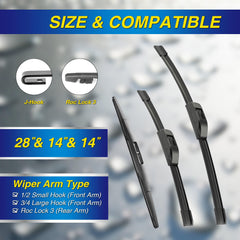 5 PLUS silicone wiper blade for Honda Fit, 14-inch passenger blade, reliable rain protection.