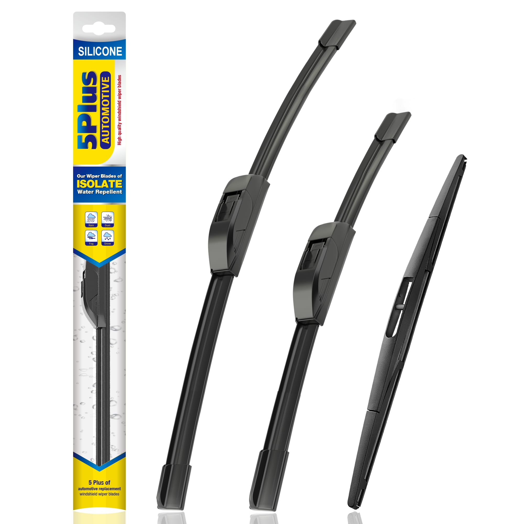 5 PLUS silicone wiper blade for Honda Fit, 28-inch driver blade, clear visibility.