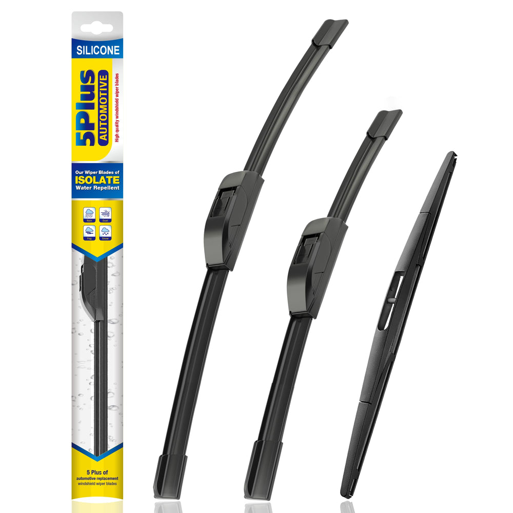 5 PLUS silicone wiper blade for Honda Fit, 28-inch driver blade, clear visibility.