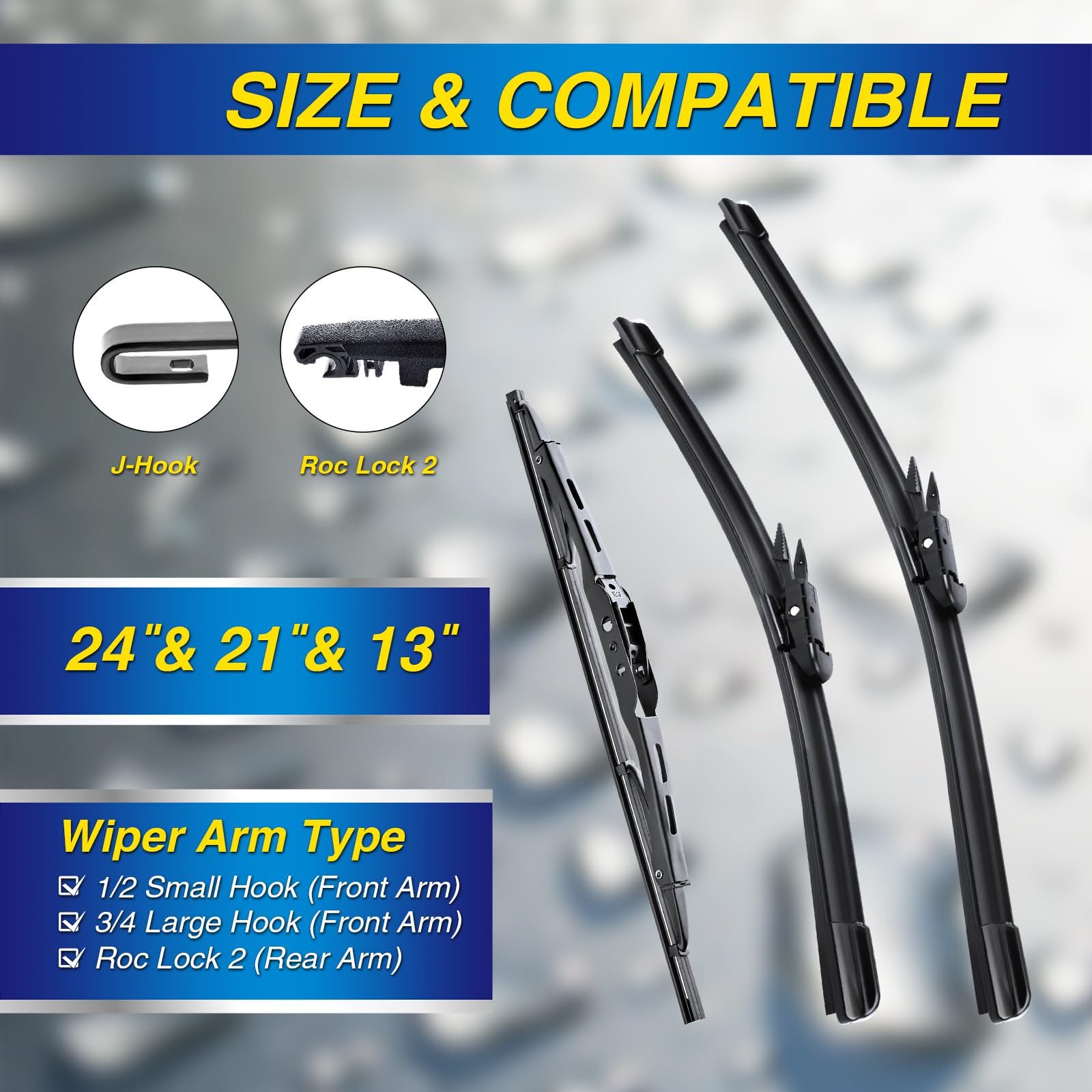 5 PLUS 24-inch driver-side blade delivering crisp visibility on GMC Acadia