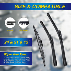 5 PLUS 24-inch driver-side blade delivering crisp visibility on GMC Acadia