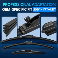 5 PLUS 12-inch rear wiper blade improves rear visibility during wet conditions.