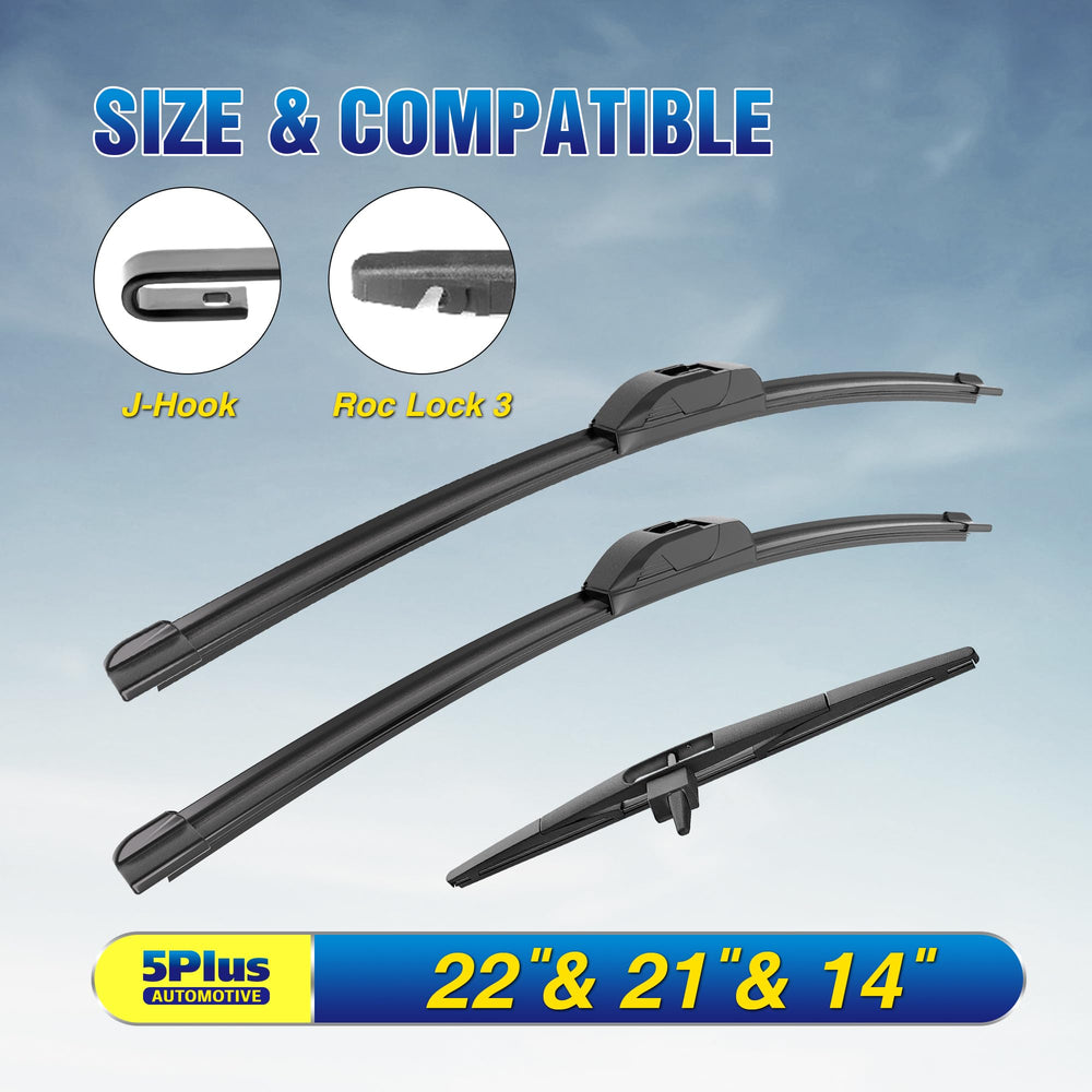 5 PLUS 21-inch front right wiper blade for Honda Pilot, reliable rain performance