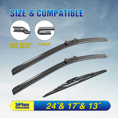 5 PLUS windshield wipers front 17-inch blade for precise coverage