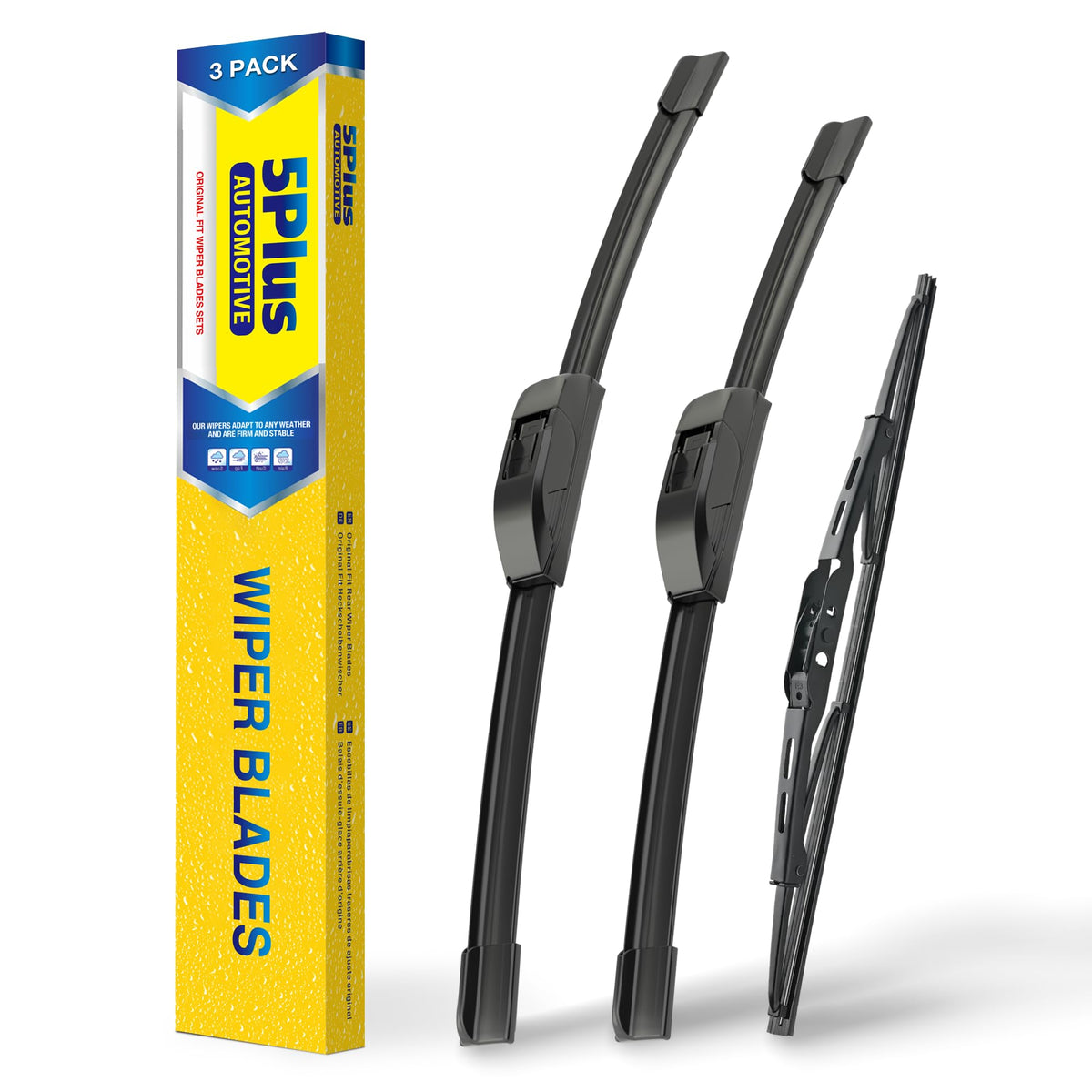 5 PLUS windshield wipers front 24-inch blade for clear visibility in rain