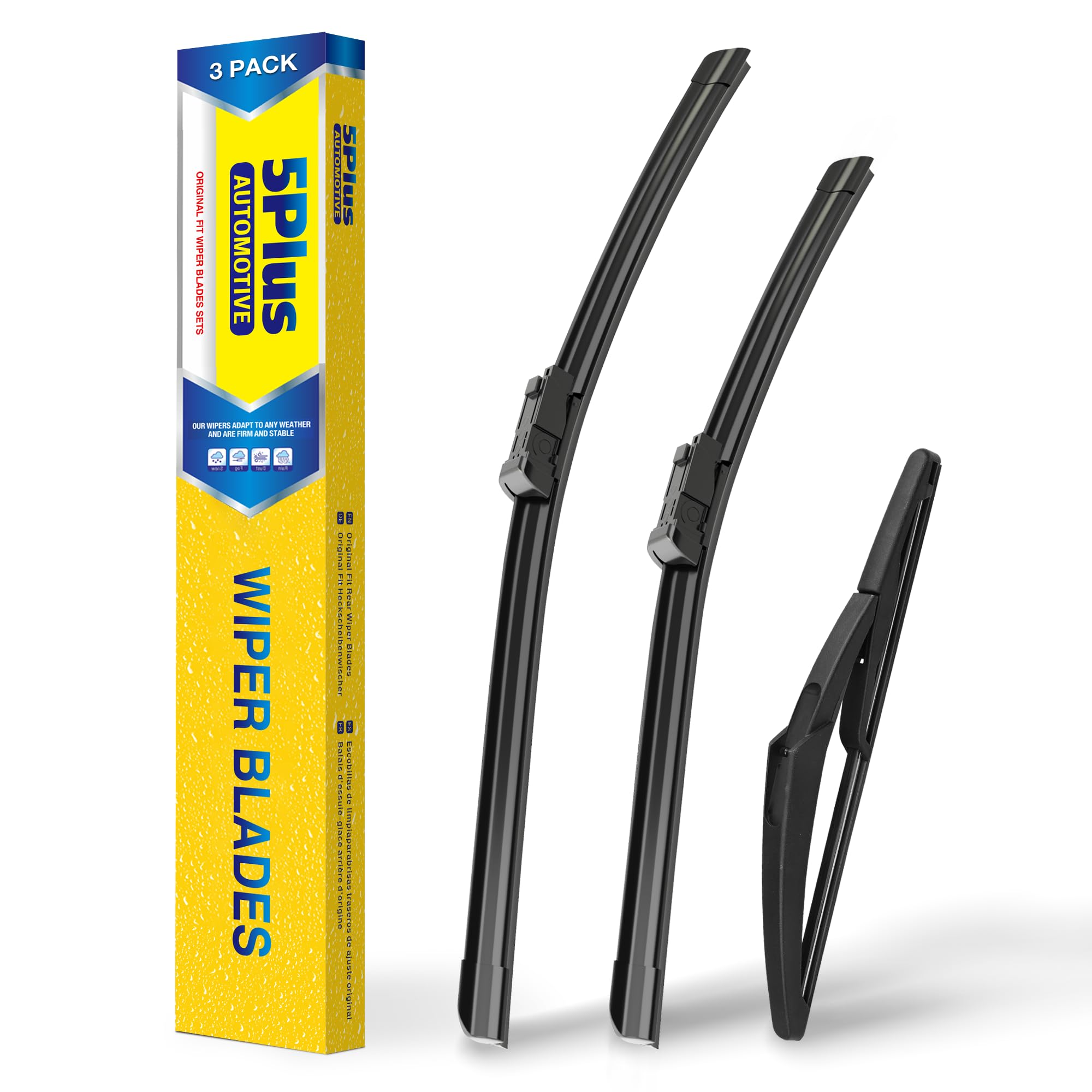 5 PLUS windshield wipers for Jeep Renegade front left 22-inch blade improves all-season visibility.