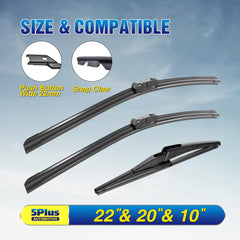 5 PLUS windshield wipers for Jeep Renegade front right 20-inch blade delivers smooth wipe in rain.
