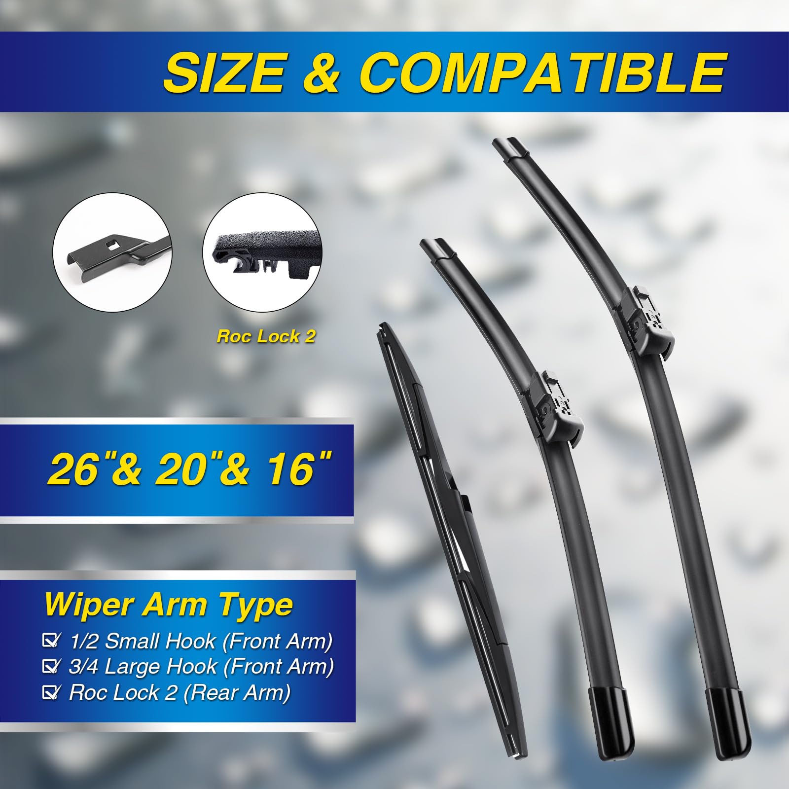 5 PLUS wipers for Lexus RX350 20-inch passenger blade provides clearer field in rain.