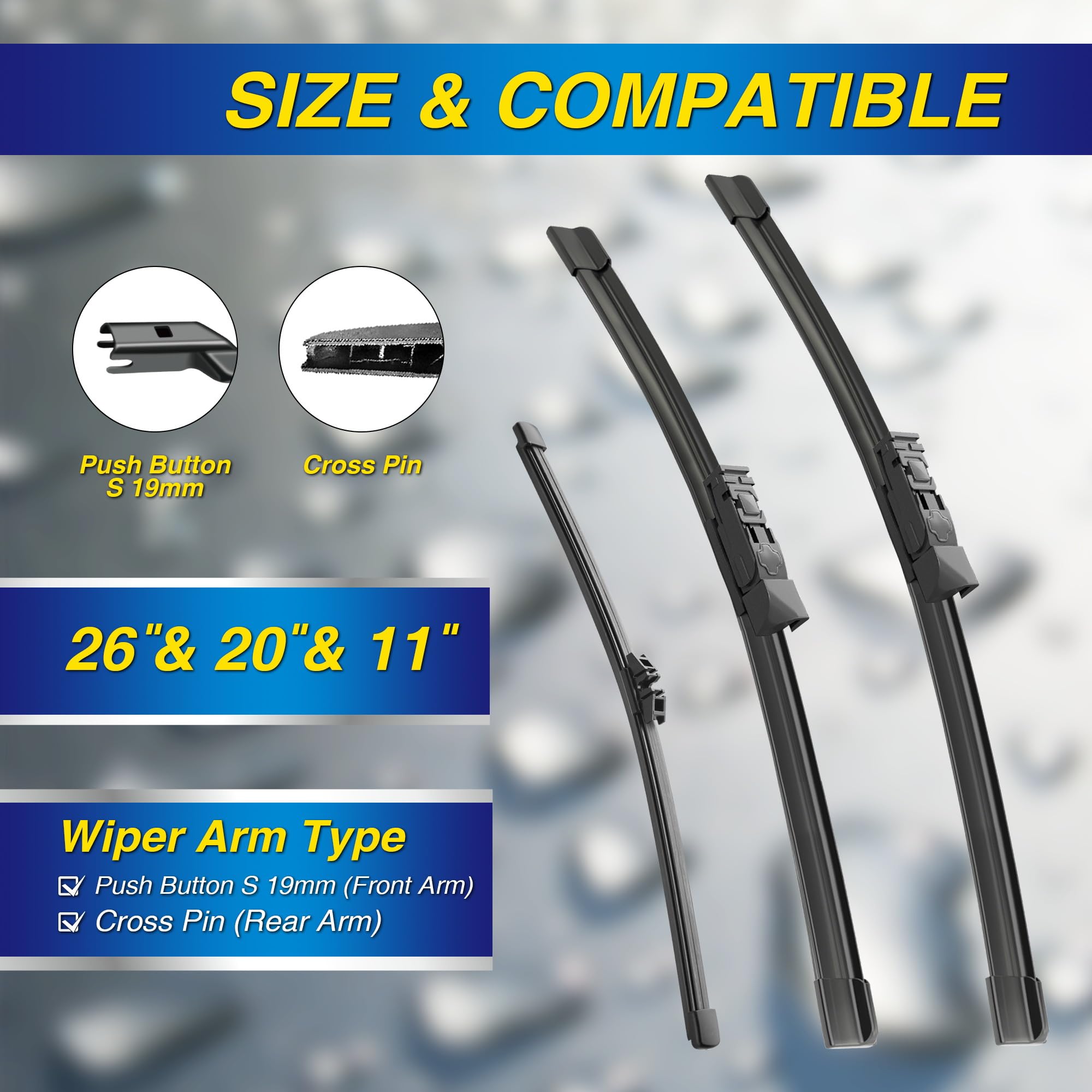 5 PLUS BMW X3 20in wiper blade, passenger side, smooth wipe