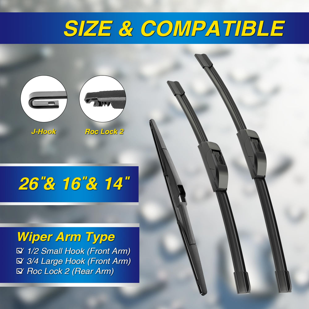 5 PLUS 16-inch front wiper blade fits Mazda CX-7 for reliable rain clearing