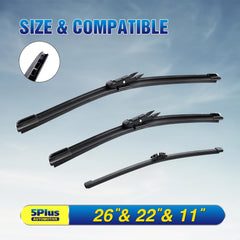 5 PLUS windshield wipers for Ford Explorer front 22-inch blade for steady front visibility