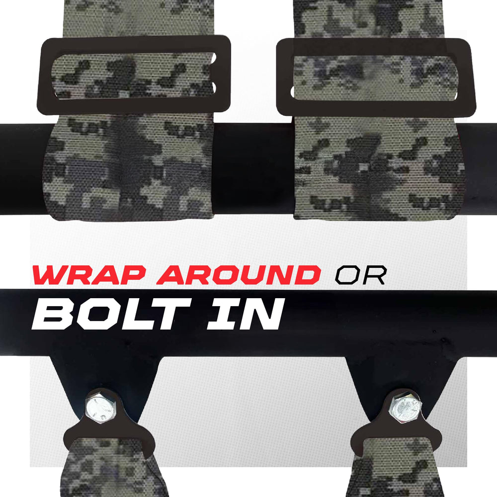 4-point harness setup showing strap connections by 50 Caliber Racing