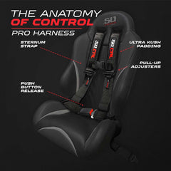 50 Caliber Racing 2-inch wide strap detail for bucket seats