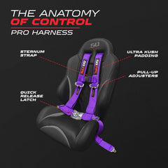 50 Caliber Racing adjustable straps ensure a precise, comfortable fit
