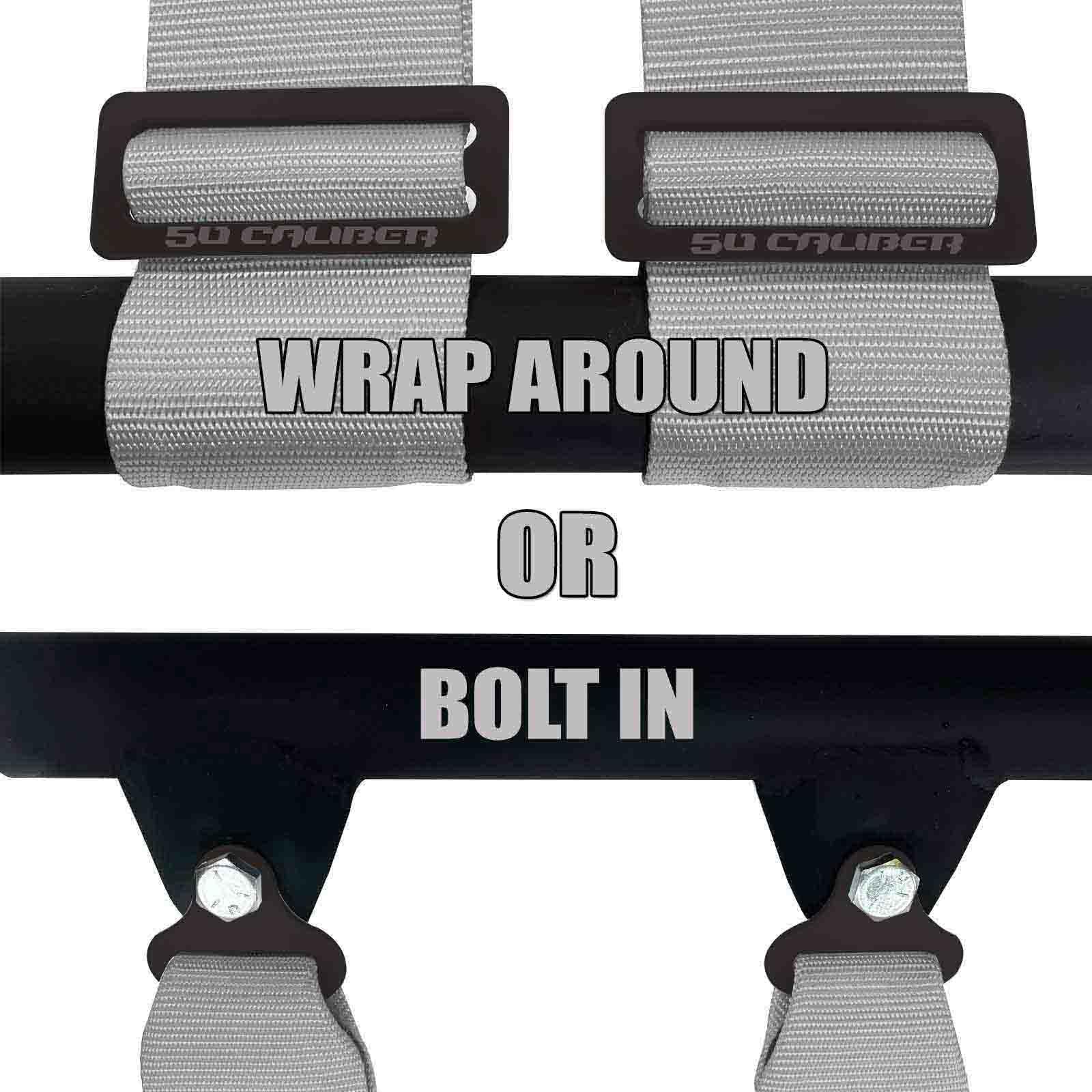 Adjustable straps on the 50 Caliber Racing harness fit a wide range