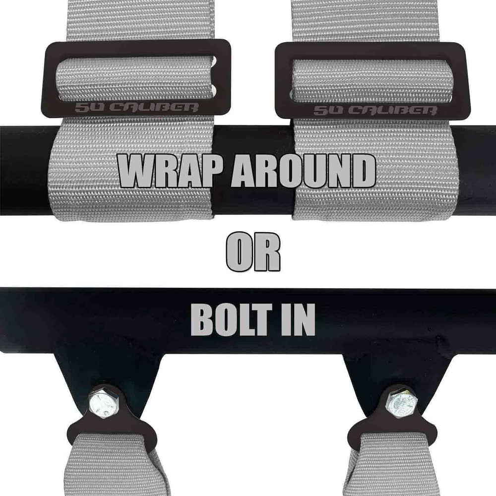 Adjustable straps on the 50 Caliber Racing harness fit a wide range