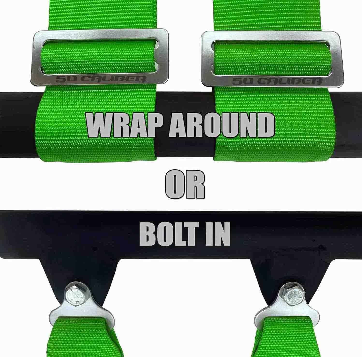 50 Caliber Racing Harness color options match any vehicle styling.
