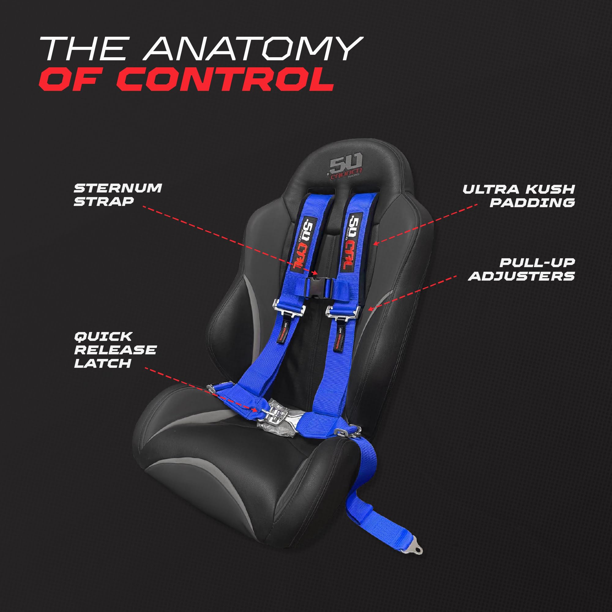 50 Caliber Racing sternum strap adds upper-body stability