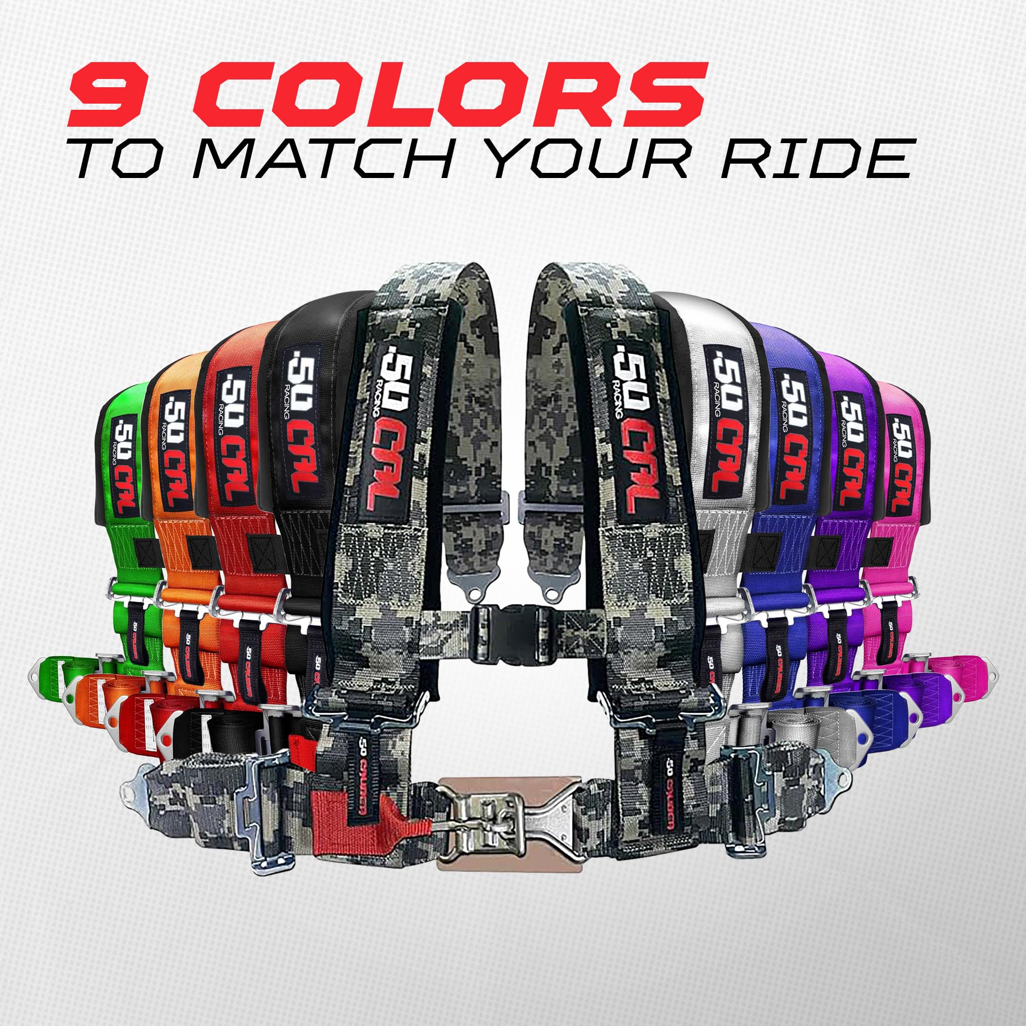 Wrap-around cage installation option for 50 Caliber Racing harness on UTV/RZR