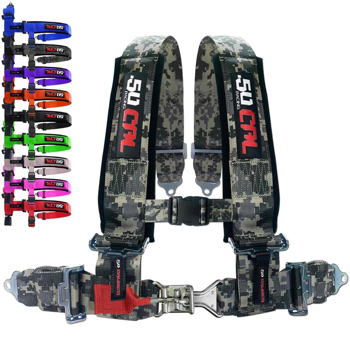 50 Caliber Racing 4Point harness camouflage bucket-seat for secure off-road seating