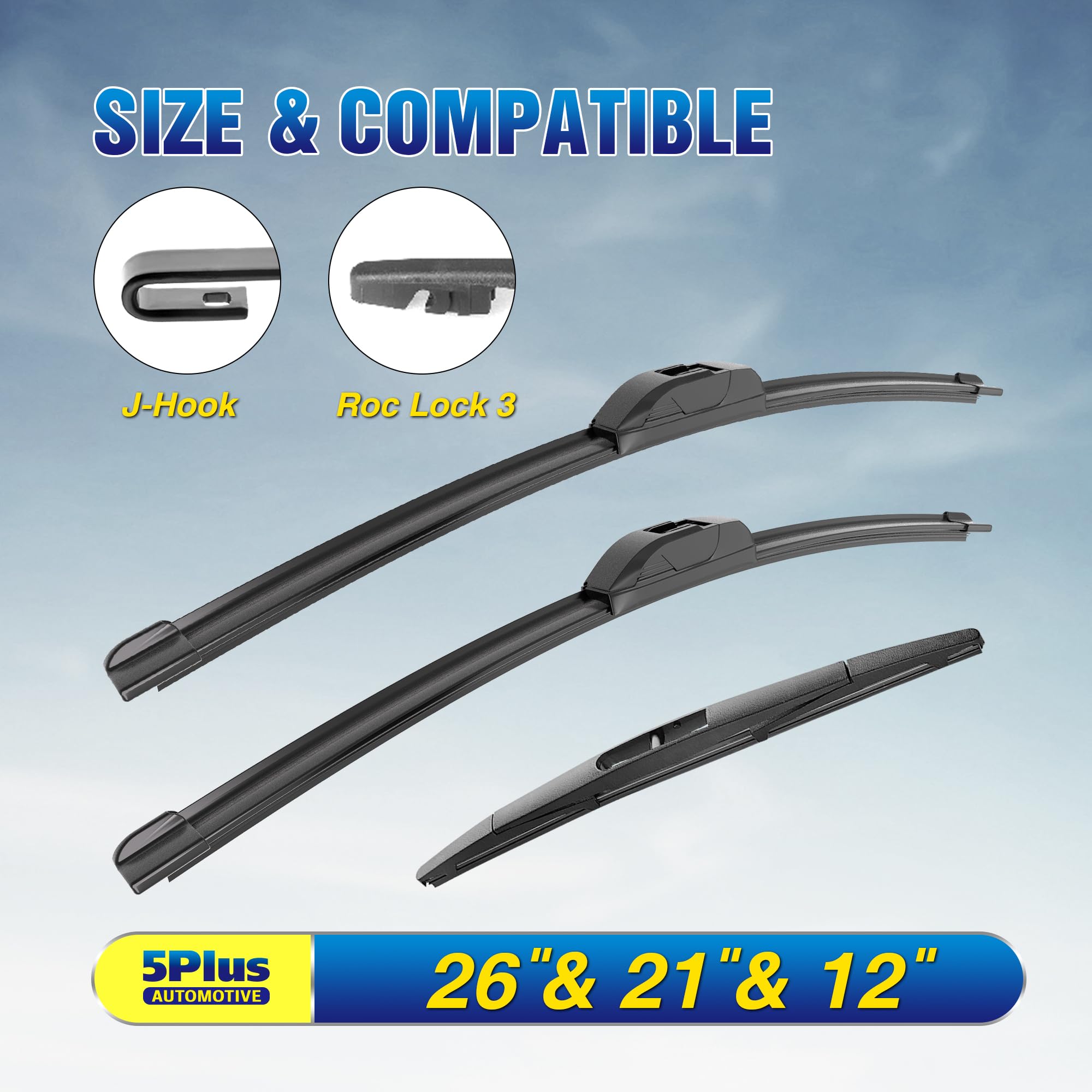 5 PLUS Acura MDX 21-inch front wiper blade improves sweep efficiency.