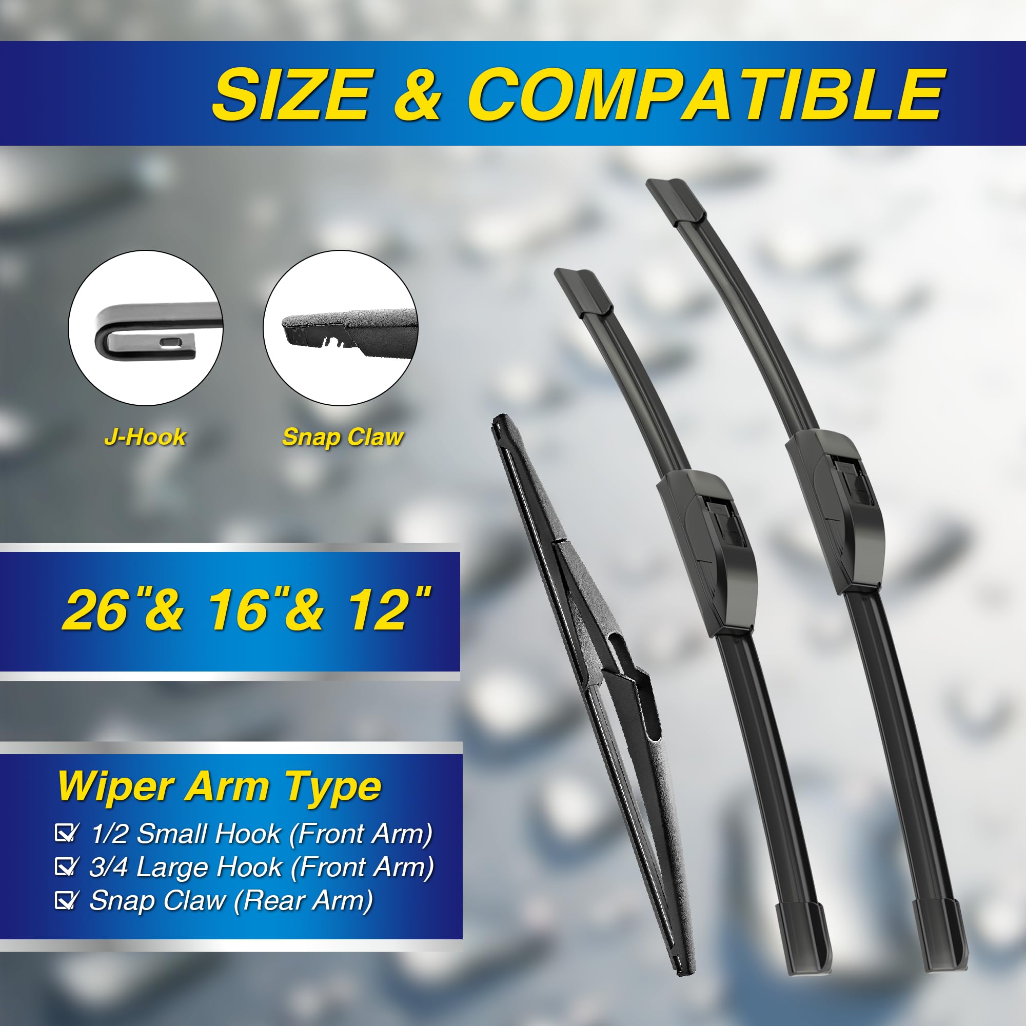 5 PLUS Nissan Kicks 16-inch front wiper blade for steady wipe