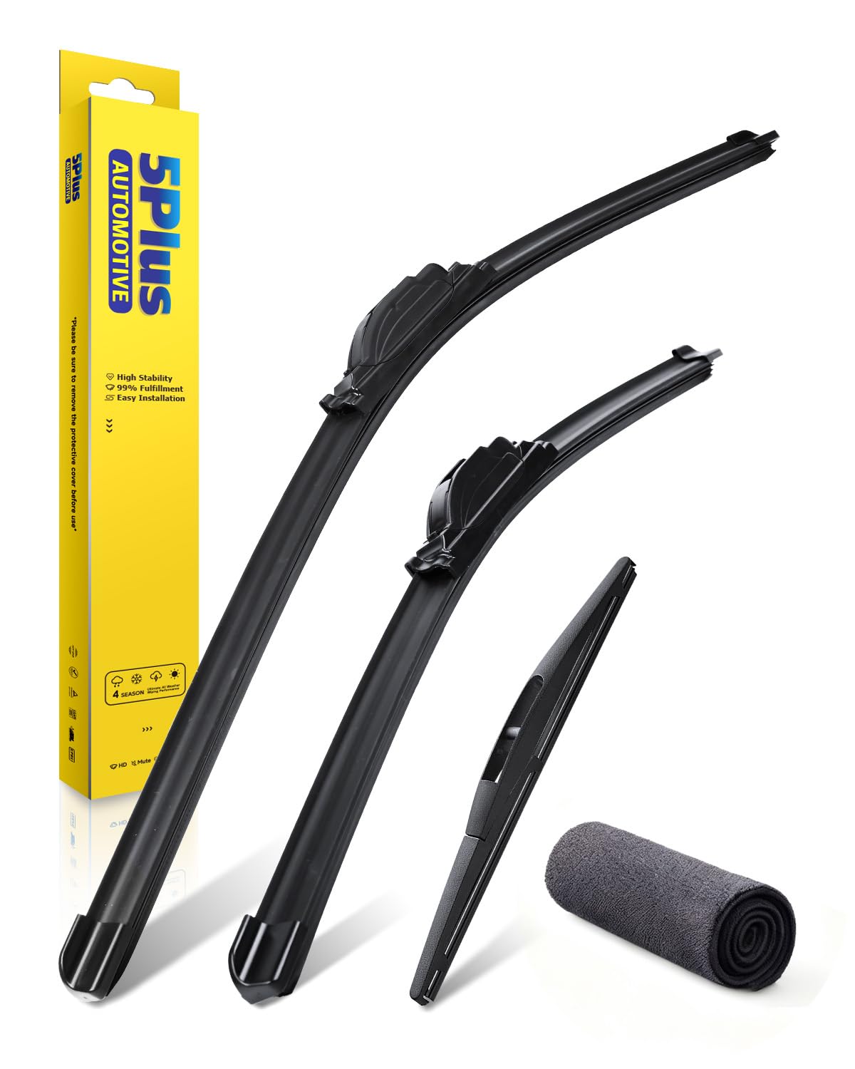 5 PLUS Nissan Murano wipers 26/18/12 inches with J-Hook for all-weather visibility