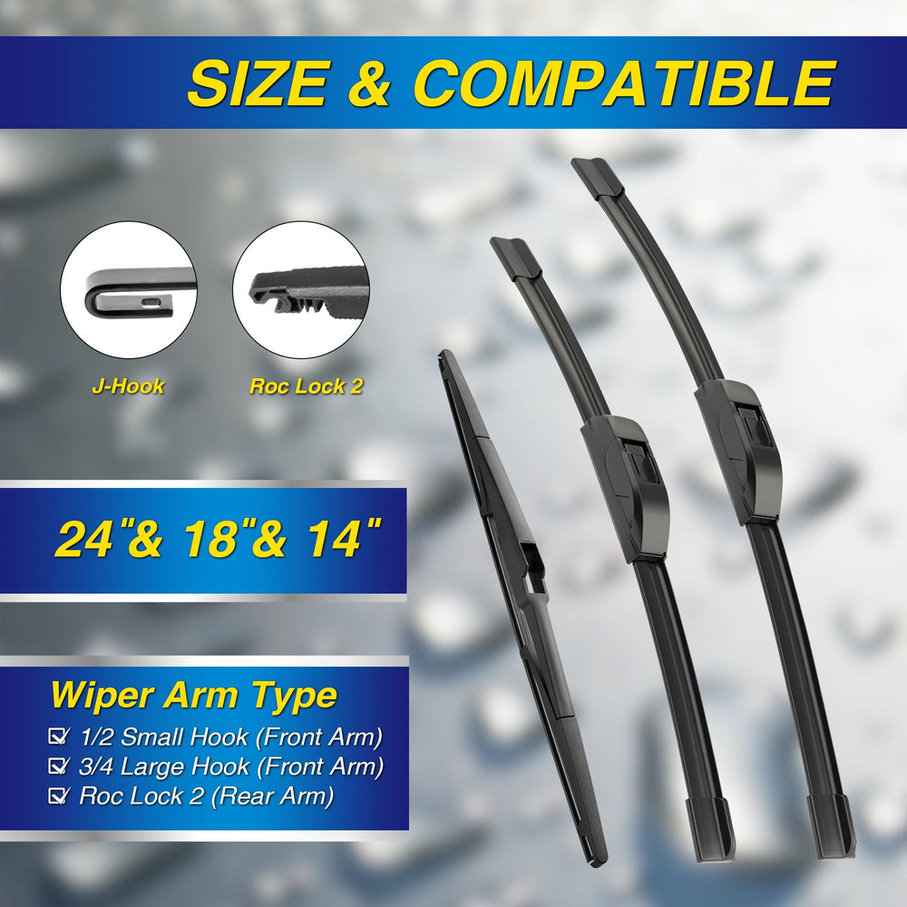 5 PLUS 18-inch front silicone wiper blade for Hyundai Santa Fe stays streak-free