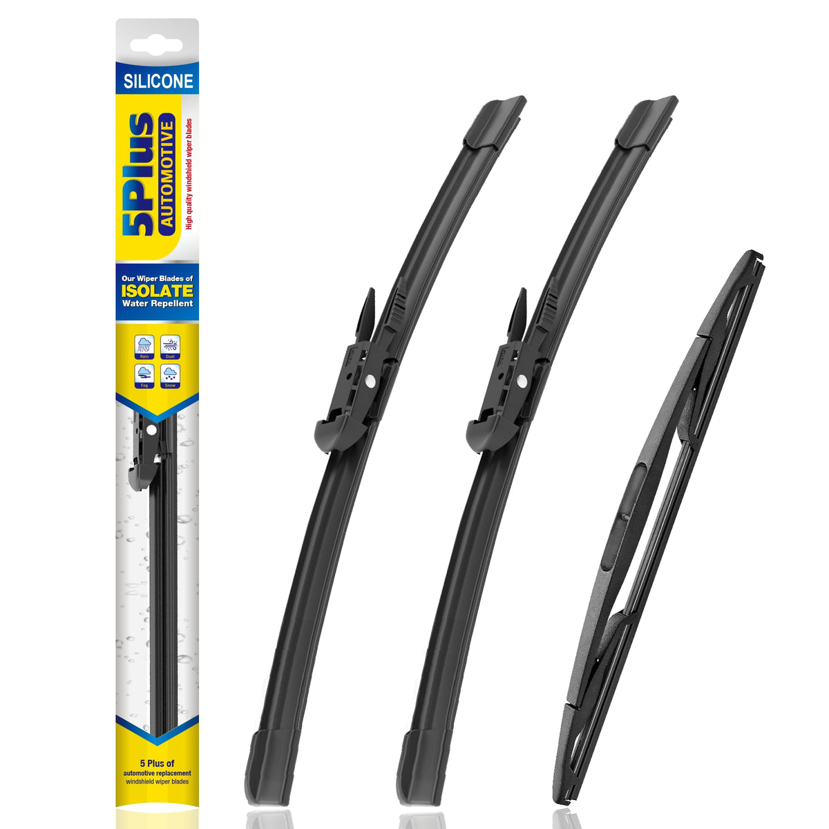 5 PLUS silicone wiper blade 20-inch driver view, delivers smooth rain clearing.