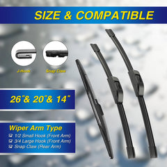 5PLUS silicone wiper blade 20-inch front view enhances visibility during rain