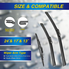 5 PLUS silicone wiper blades 17-front profile delivering crisp wipes on roads