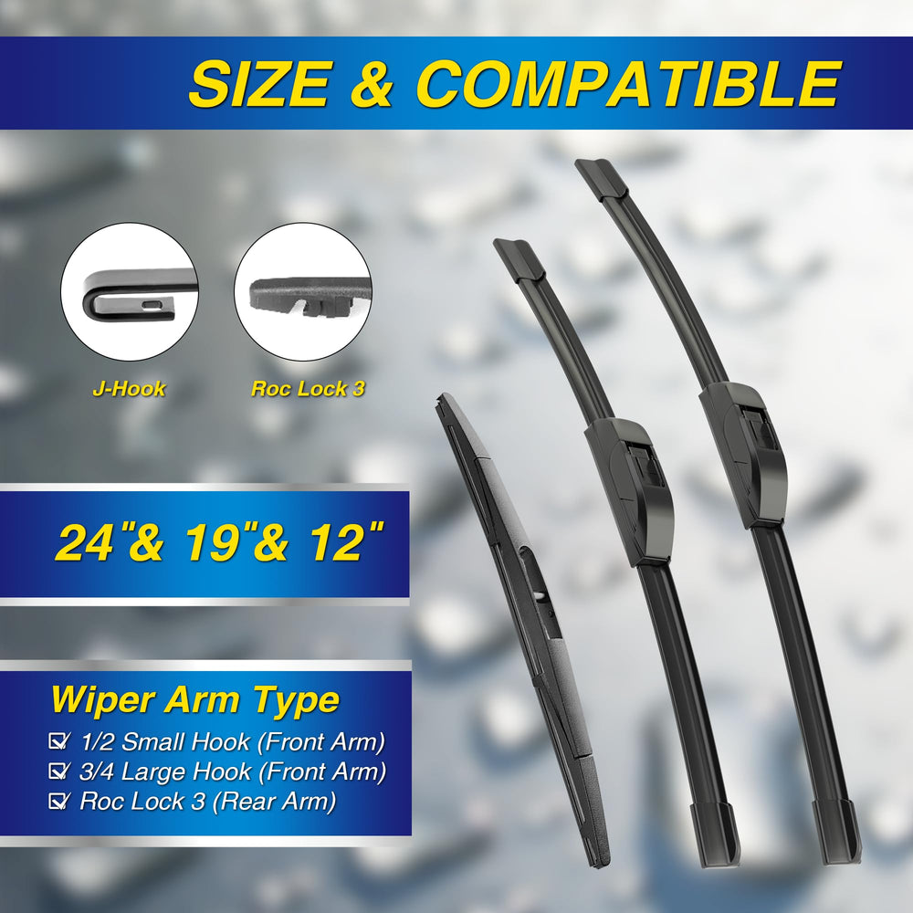 5 PLUS Armada 19-inch front silicone wiper blades ensure clear visibility daily