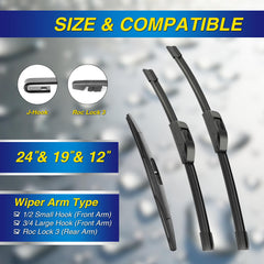 5 PLUS Armada 19-inch front silicone wiper blades ensure clear visibility daily